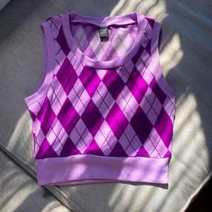Shein - Plaid - Purple - Cropped Top